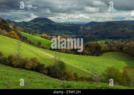 Herbst im Naturpark Thal, Jura-Gebirge, Schweiz Stockfoto