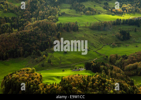 Herbst im Naturpark Thal, Jura-Gebirge, Schweiz Stockfoto