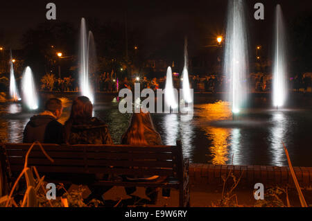 Sunderland UK, 2. November 2014, zog die letzte Nacht der Sunderland Illuminationen eine große Menge von Zuschauern zu Alice im Wunderland Thema Anzeige im Roker Park. (c) Washington Imaging/Alamy Live-Nachrichten Stockfoto