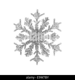 Schneeflocke Dekoration isoliert auf weißem Hintergrund Stockfoto