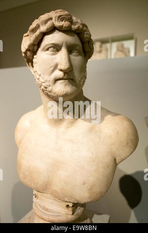 Marmorbüste von Roman Emperor Hadrian, British Museum, London, UK. Stockfoto