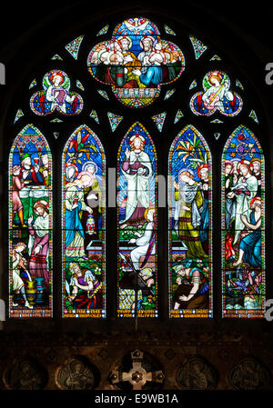 Das Ostfenster von Frederick Preedy, St. John the Baptist Church, Fladbury, Worcestershire, England, UK Stockfoto