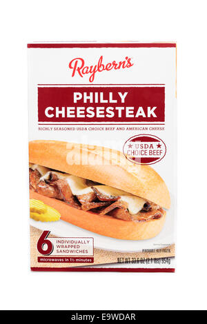 Costco Bulk Schachtel mit Rayberns Philly Cheesesteak Sandwiches Stockfoto