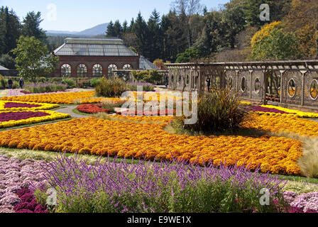 Biltmore Estate Gärten im Herbst, Asheville, North Carolina. Stockfoto