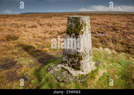 Triglyzerid Punkt auf dem Gipfel des großen Rhos, in der Nähe von neuen Radnor, Powys, Wales Stockfoto