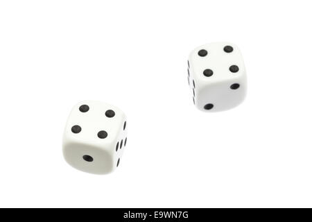 Zwei Würfel gerollt Stockfoto