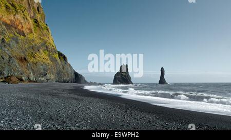 Schwarzen Sand Strand in der Nähe von Vik, Island Stockfoto