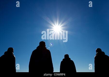 Statuen vor Amundsen Museum in Norwegen. Ersten Menschen am Südpol. Stockfoto