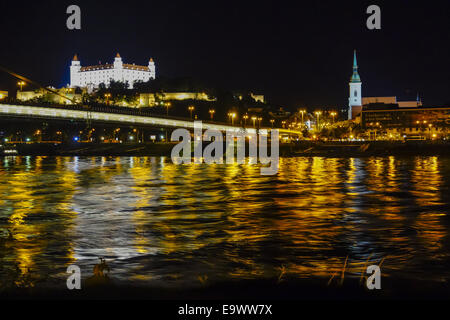 Slowakei, Bratislava, Pressburg, Hauptstadt, Burg, Donau Stockfoto