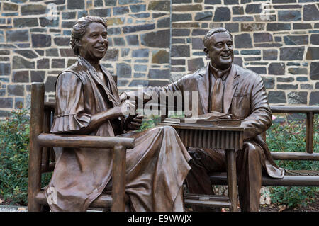Franklin und Eleanor Skulptur, FDR Presidential Library and Museum, Hyde Park, New York, USA Stockfoto