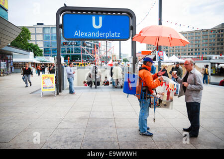 Mobilen Wurst Verkäufer in Berlin, Deutschland Stockfoto