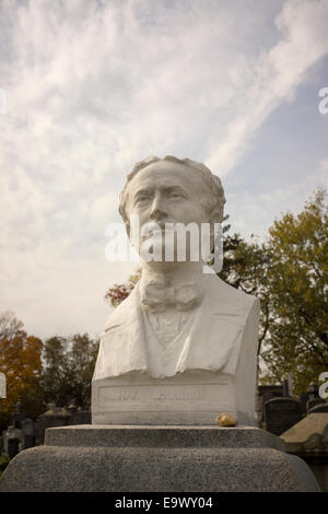 Die letzte Ruhe vor Ort von der berühmten Entfesselungskünstler und Magier Harry Houdini ist in Machpela Cemetery in Queens in New York gesehen. Stockfoto