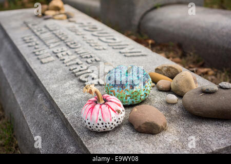 Die letzte Ruhe vor Ort von der berühmten Entfesselungskünstler und Magier Harry Houdini ist in Machpela Cemetery in Queens in New York gesehen. Stockfoto