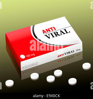 Pharmazeutische, antivirale, gefälschte Medizinprodukt benannt. Stockfoto