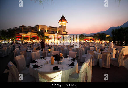 Gala Abendessen im Gueral Premier Resort Tekirova, Antalya, Türkei, Stockfoto