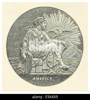 Diese Karte von Amerika aus dem Jahr 1891 bietet einen geographischen und politischen Überblick über die Vereinigten Staaten zu dieser Zeit und spiegelt territoriale Grenzen und wichtige Entwicklungen im späten 19. Jahrhundert wider. Stockfoto