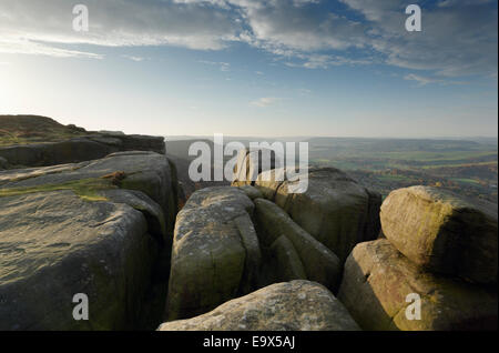 Curbar Edge, Herbst. Peak District National Park. Derbyshire. England. VEREINIGTES KÖNIGREICH. Stockfoto