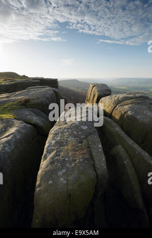 Curbar Edge, Herbst. Peak District National Park. Derbyshire. England. VEREINIGTES KÖNIGREICH. Stockfoto