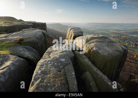 Curbar Edge, Herbst. Peak District National Park. Derbyshire. England. VEREINIGTES KÖNIGREICH. Stockfoto