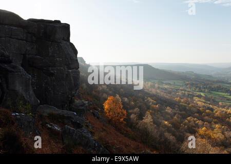 Curbar Edge, Herbst. Peak District National Park. Derbyshire. England. VEREINIGTES KÖNIGREICH. Stockfoto