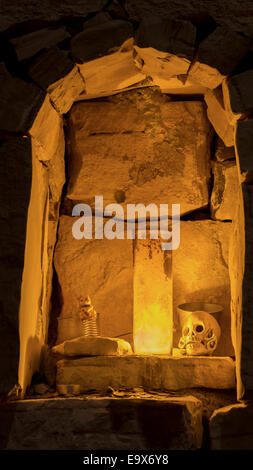 Feier des Tages der Toten auf dem Friedhof Terlingua, einer ehemaligen Wüste Geisterstadt in West-Texas auf der US-mexikanischen Grenze. Stockfoto