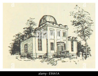 Diese 1891 entstandene Illustration aus Washington, D.C. zeigt das Observatorium der Stadt, eine wichtige wissenschaftliche Einrichtung im späten 19. Jahrhundert. Das Kunstwerk betont sowohl die Rolle des Observatoriums in der astronomischen Forschung als auch seine architektonische Bedeutung in der Stadtlandschaft. Stockfoto