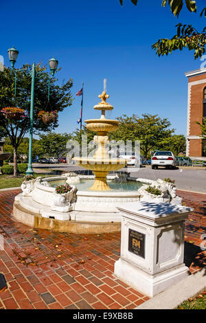 Brunnen in den alten Städten Platz von Clarksville TN Stockfoto