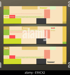 neue Reihe von modernen Bannern mit minimalistischen, bunte Muster. Vektor-Header-design Stockfoto