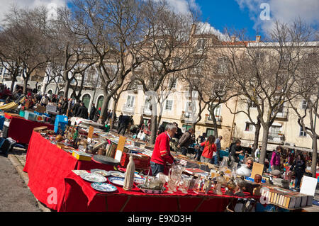 Horizontale Straßenbild Blick auf Lissabon. Stockfoto