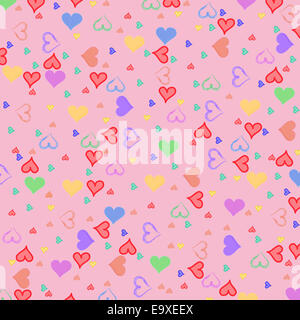 Mini Herzen auf rosa Hintergrund Stockfoto