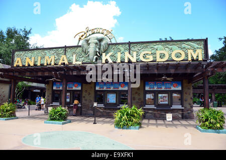 Eingang zum Disneys Animal Kingdom im Walt Disney World Resort, Orlando, Florida Stockfoto