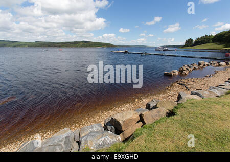 Kielder See, Northumberland. Malerische Aussicht auf Kielder Seeufer am Leaplish Ufer Park. Stockfoto