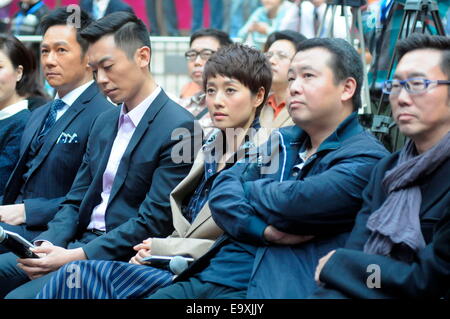 MA Yili besucht die Förderung Konferenz für ihre neue TV-Drama in Shanghai, China am 3. November 2014. Stockfoto