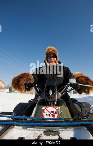 Alaska, Schnee, alte Männer, athapaskische Stockfoto