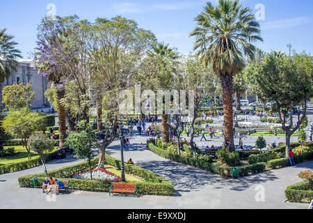 Plaza de Las Armas in Arequipa, Peru Stockfoto