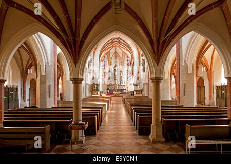 Interieur von der Pfarrei Kirche von St. Jacob, Burghausen, Upper Bavaria, Bavaria, Germany Stockfoto