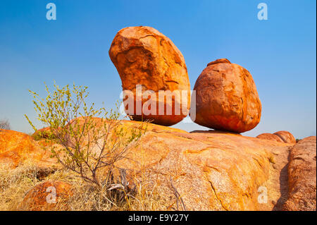 Granitfelsen in des Teufels Murmeln Conservation Reserve, Karlu Karlu, Northern Territories, Australien Stockfoto