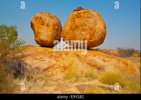 Granitfelsen in des Teufels Murmeln Conservation Reserve, Karlu Karlu, Northern Territories, Australien Stockfoto