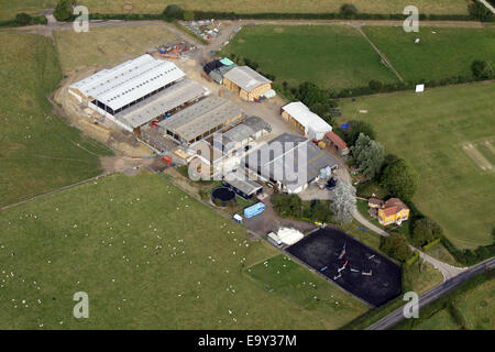 Luftaufnahme von einer typischen UK-Farm in Bedfordshire, England Stockfoto