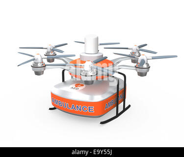 Drone mit aed Medical Kit für Emergency Medical Care Concept Stockfoto