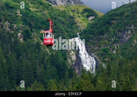 Balea-Wasserfall im Fagaras Gebirge-Rumänien. Stockfoto