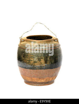 Alte schwarze Glasur Keramik Objekte Stockfoto