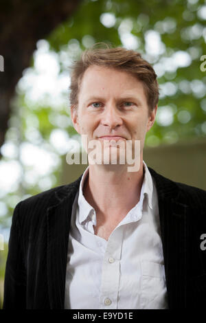 Luke Harding, britischer Journalist und Autor, auf dem Edinburgh International Book Festival 2014. Edinburgh, Schottland. Stockfoto