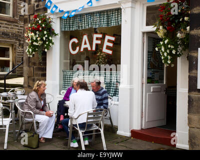 SIDs-Cafe in Holmfirth West Yorkshire berühmt geworden in der Fernsehserie Last of the Summer Wine Stockfoto