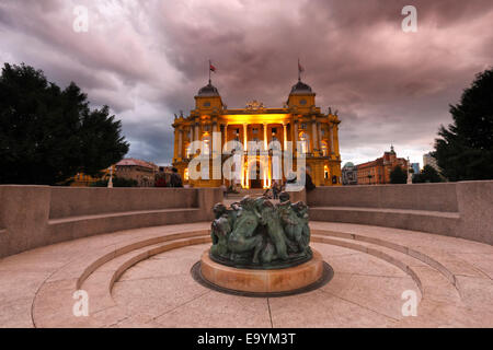 Nationaltheater, HNK Zagreb Stockfoto