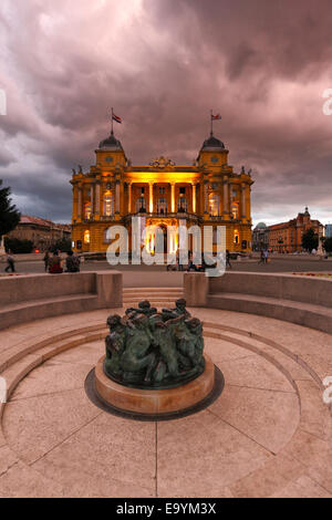 Nationaltheater von Zagreb, HNK Stockfoto