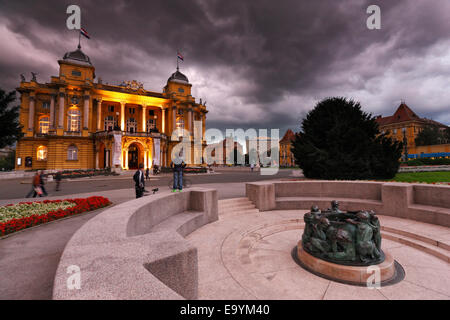 Nationaltheater von Zagreb, HNK Stockfoto