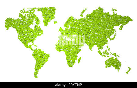 Welt Karte - grüne Punkte auf weißem Hintergrund Stockfoto