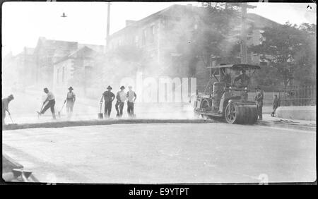 Hobart - Kreuzung Argyle und Liverpool Street - Road Works In Progress Hobart - Schnittpunkt der Argyle und Liverpool Street - Straße 11279244934 o Stockfoto