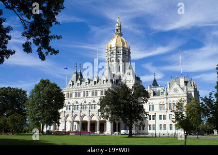 Connecticut State Capitol und umliegenden Rasen befindet sich in Hartford, CT, USA. Stockfoto